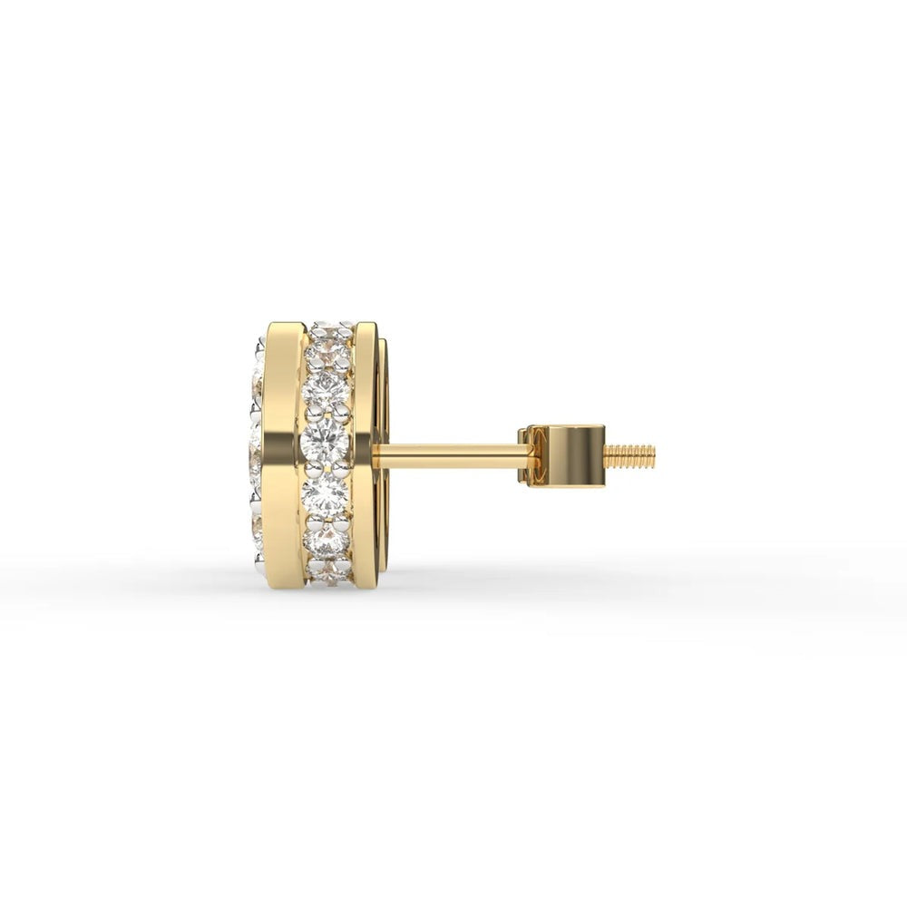 Whimsical Gold and Lab Diamond Stud Earrings