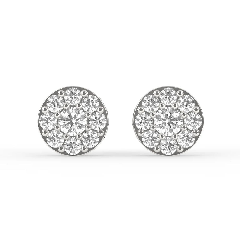 Whimsical Gold and Moissanite Stud Earrings