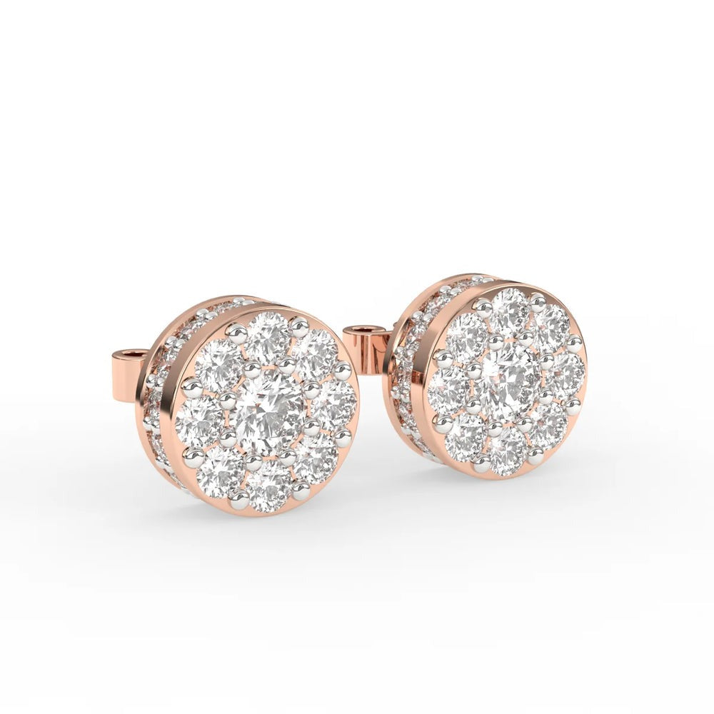 Whimsical Gold and Moissanite Stud Earrings