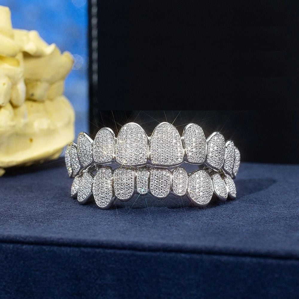 White Moissanite Teeth Grillz