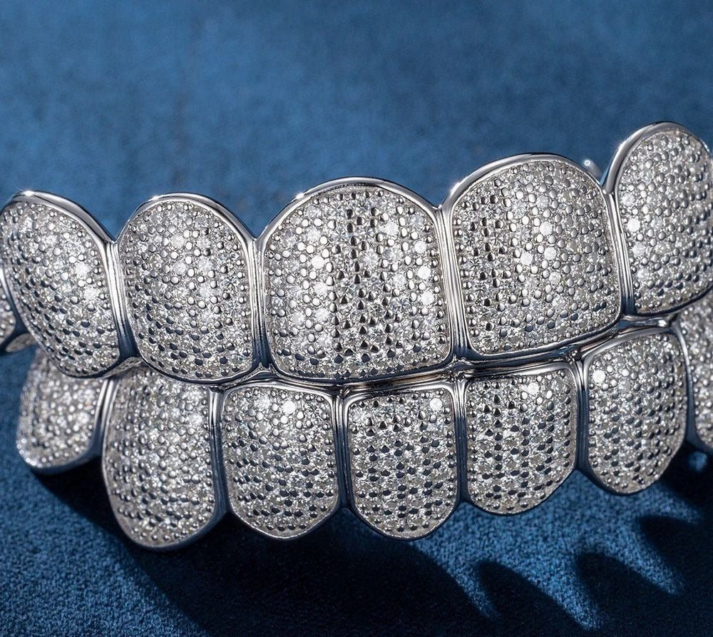 White Moissanite Teeth Grillz