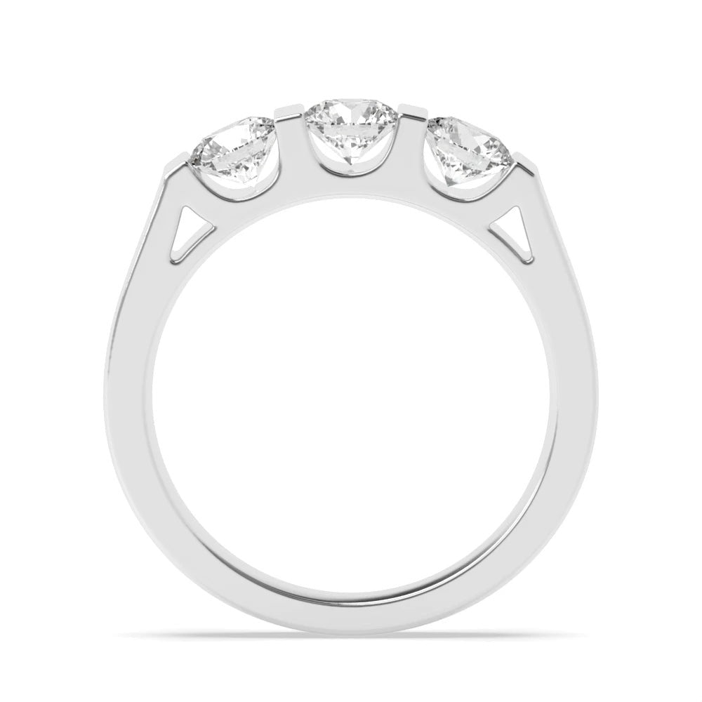 Willow Round Lab Grown Diamond U Shape Three Stone Engagement Ring