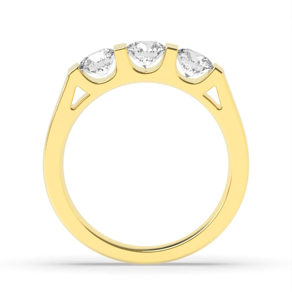 Willow Round Lab Grown Diamond U Shape Three Stone Engagement Ring