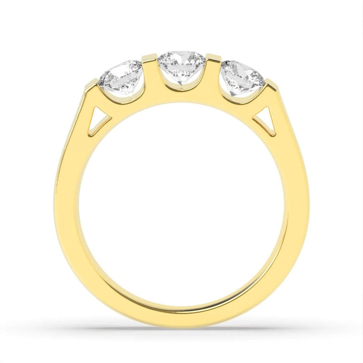 Willow Round Lab Grown Diamond U Shape Three Stone Engagement Ring