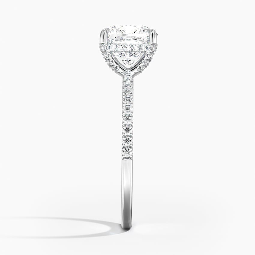 Willowbloom Cushion Cut Solitaire Moissanite Engagement Ring White Gold