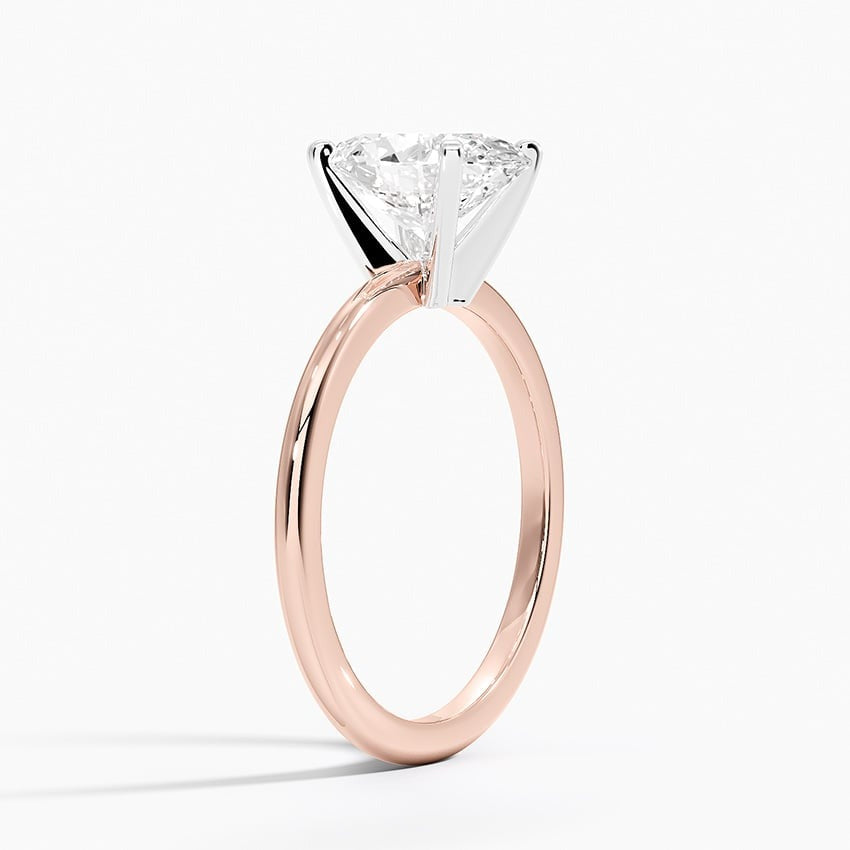 Wind Oval Four-Prong Moissanite Engagement Ring Rose Gold