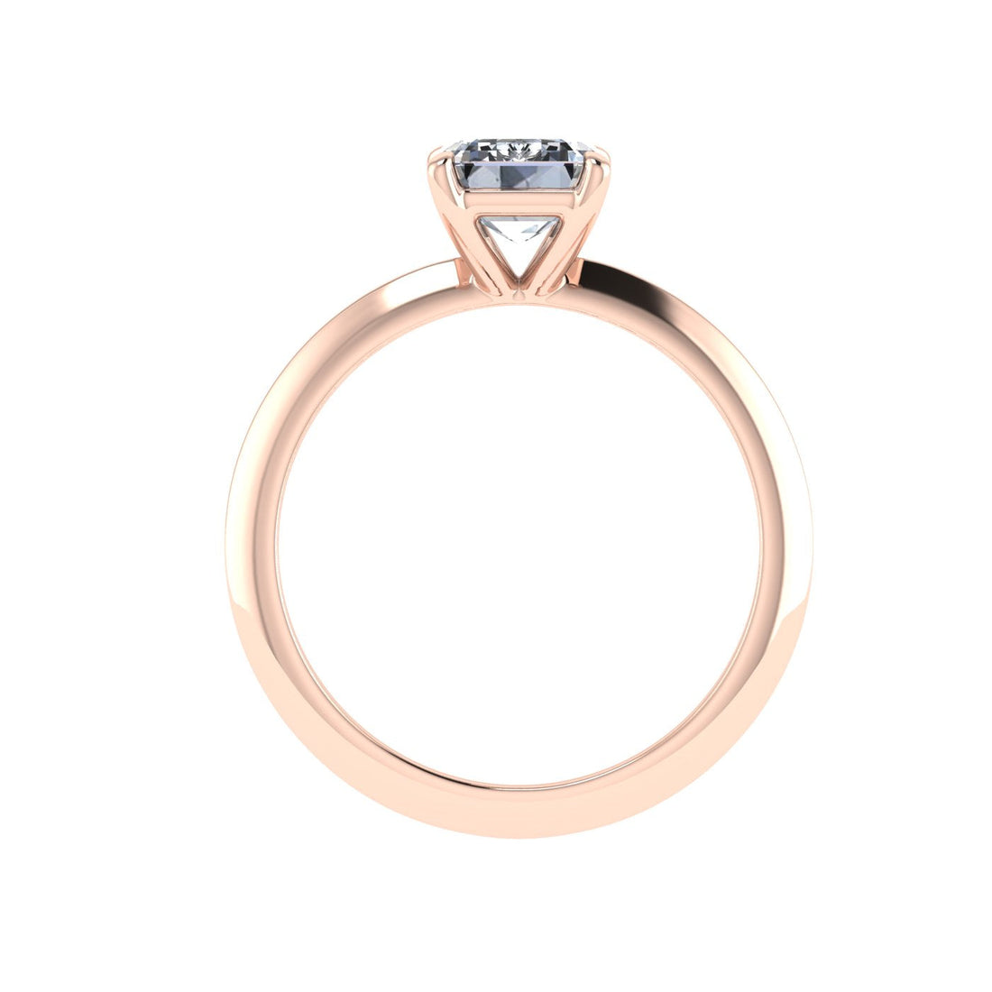 Wisp Emerald Cut Solitaire Moissanite Engagement Ring Rose Gold