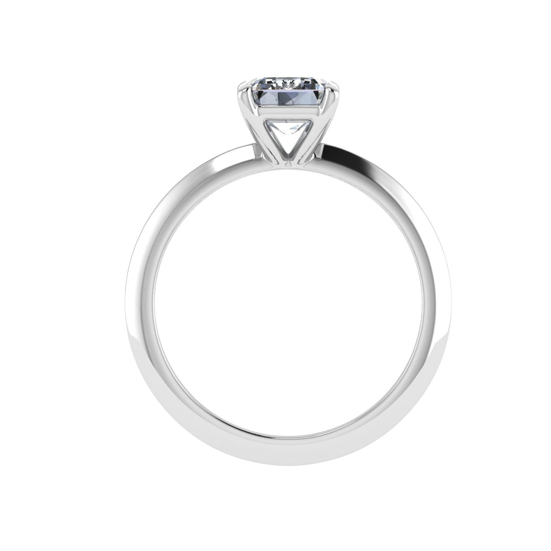 Wisp Emerald Cut Solitaire Moissanite Engagement Ring White Gold