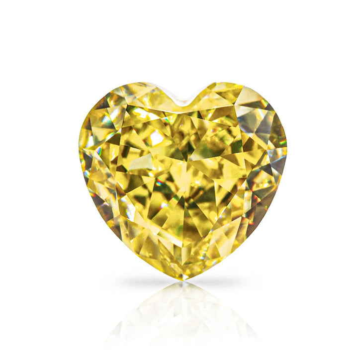 Yellow Heart Shape Certified Moissanite