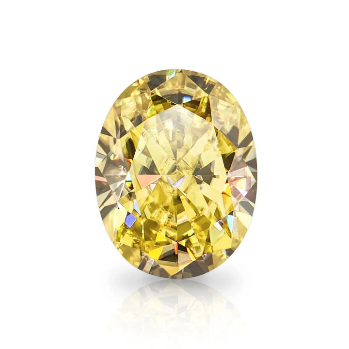 Yellow Oval Shape Certified Moissanite