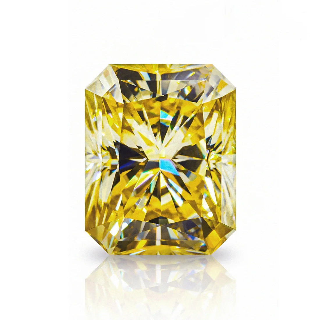 Yellow Radiant Shape Certified Moissanite