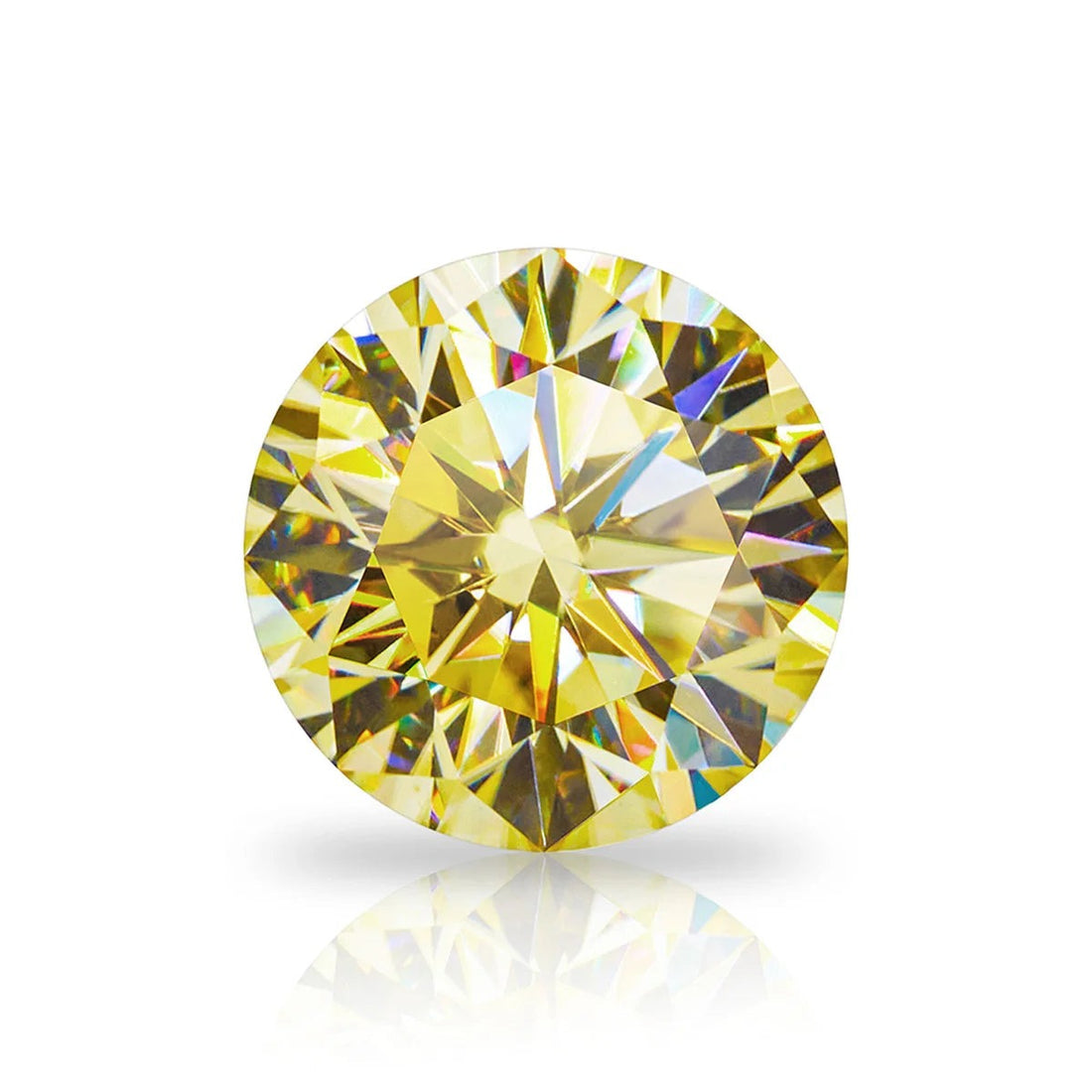 Yellow Round Shape Certified Moissanite