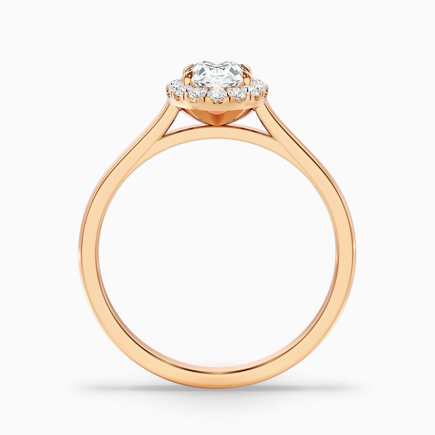 Zirca 1 Carat Oval Halo Lab Grown Engagement Ring in 10k Rose Gold