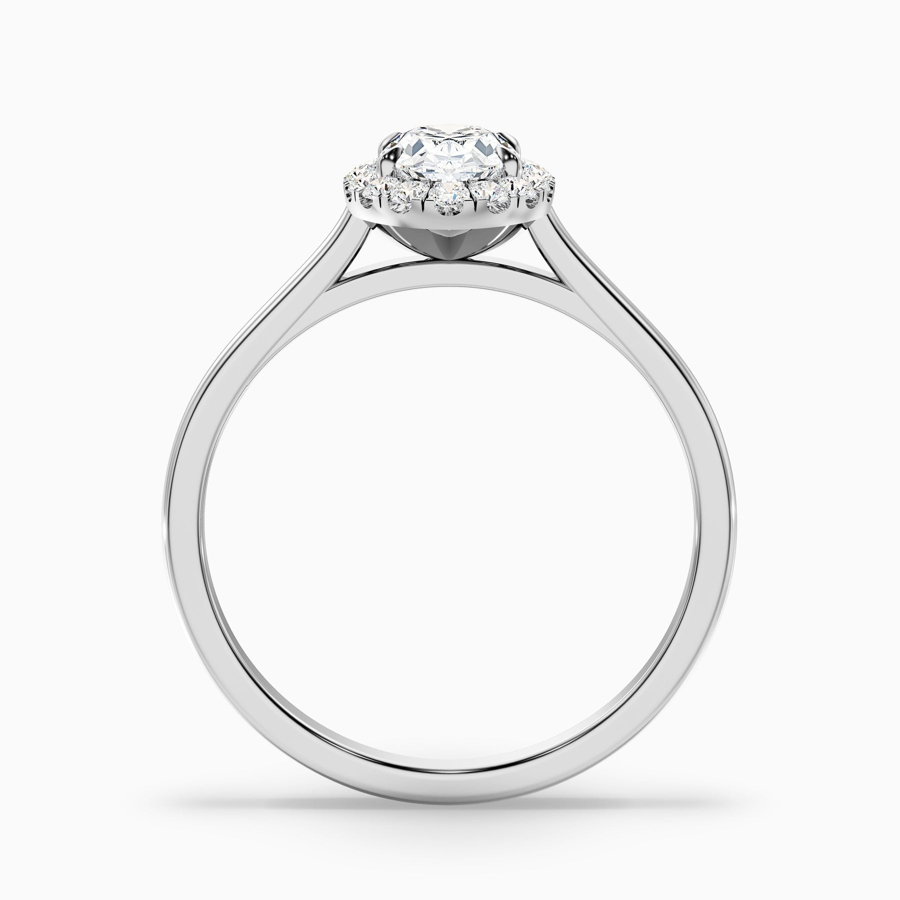 Zirca 1 Carat Oval Halo Lab Grown Engagement Ring in 10k White Gold