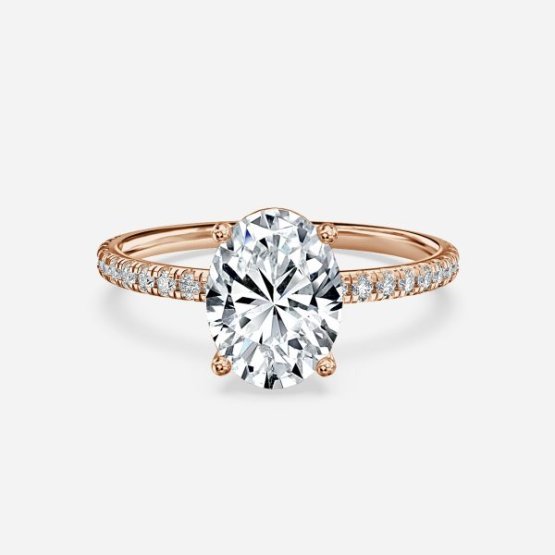 Mikimoto Four-Prong Oval Moissanite Engagement Ring  Rose Gold