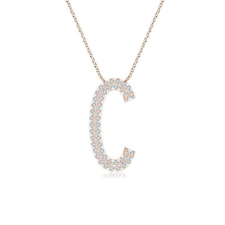 Moissanite Capital "C" Initial Necklace