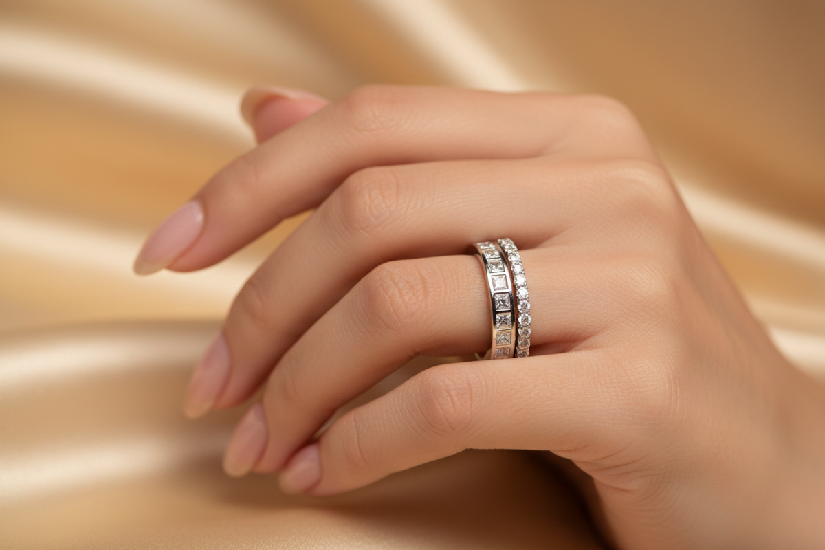 Moissanite Wedding Bands