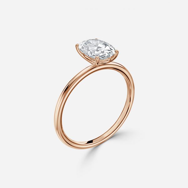 Bloom Oval Solitaire Moissanite Engagement Ring Rose Gold