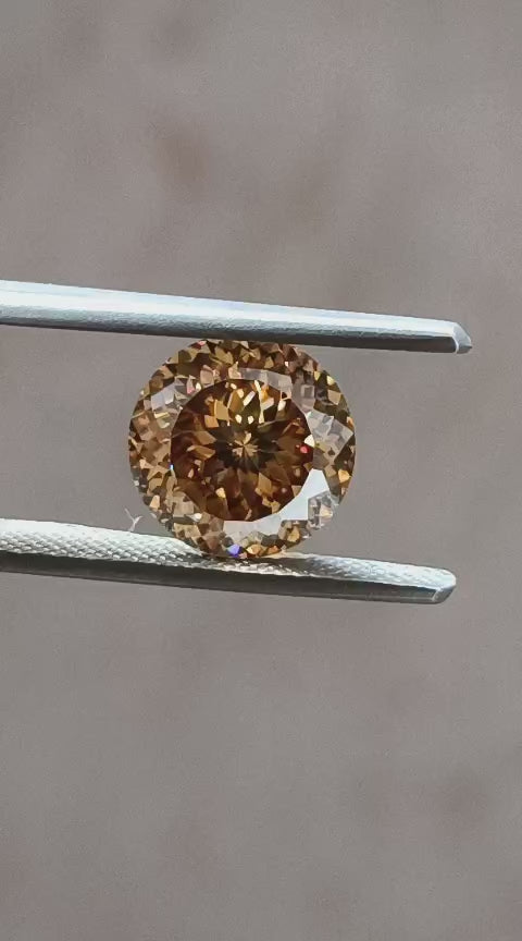 Round Cut Brown Moissanite Loose Stone