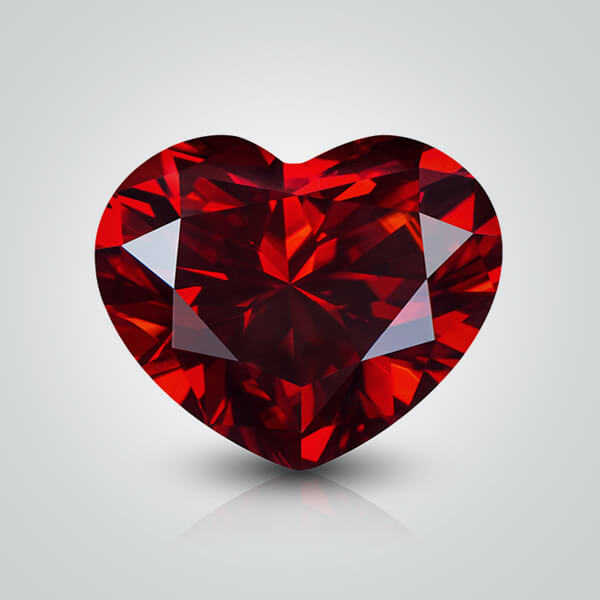 Red Heart Shape Certified Moissanite