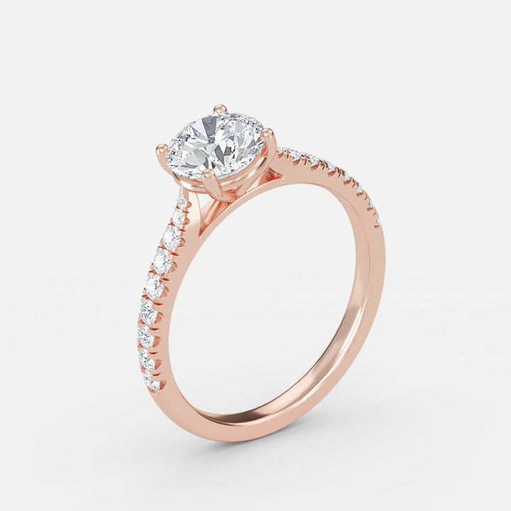 Boucheron Round Solitaire Moissanite Engagement Ring Rose Gold