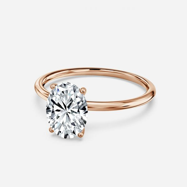 Bloom Oval Solitaire Moissanite Engagement Ring Rose Gold